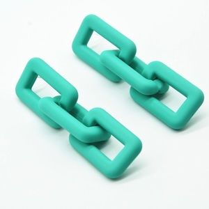 Light Blue Chainlink Earrings